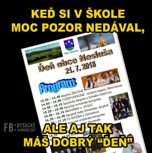 "ĎOBRÝ ĎEŇ!"
